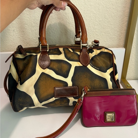 Dooney & Bourke Animal Print Satchel with Pink Wallet - Picture 1 of 11